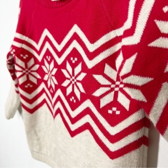 Hanna Anderson Baby Nordic Red and Cream Sweater Size 2T 2022 Collection - Picture 9 of 15